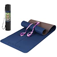 Lixada Esterilla de Yoga TPE Insípido con Línea de Posición Corporal Correa y Bolsa para Pilates Fitness Culturismo 183…